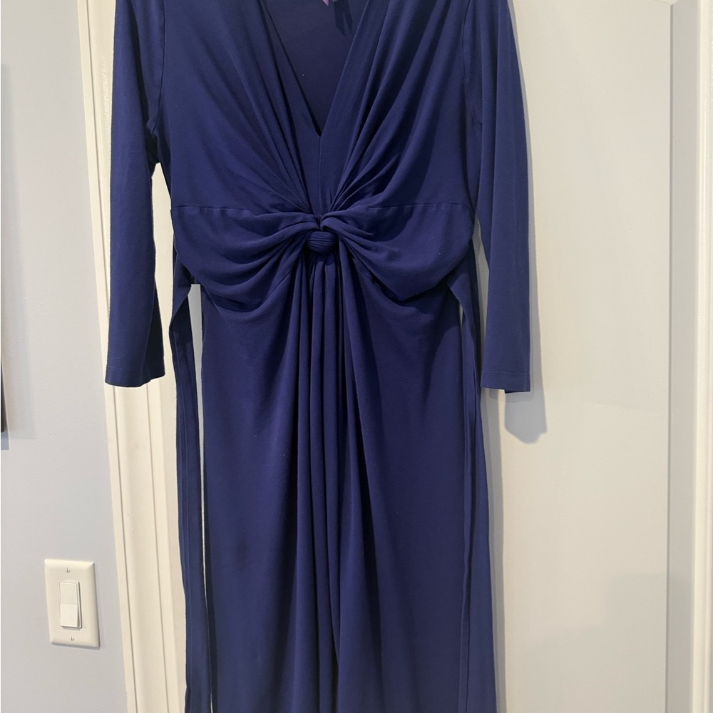 Elegant Blue Knot-Front Dress